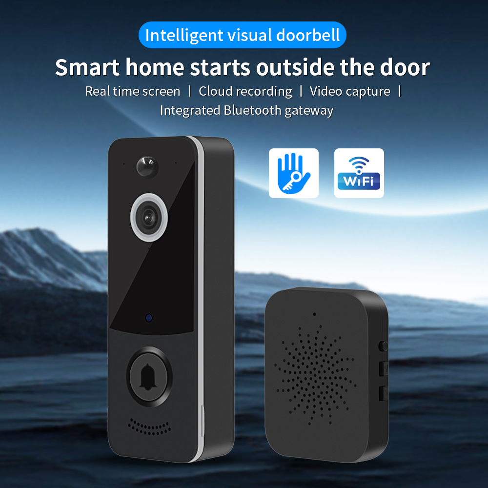 Smart Home Video Doorbell - 1080P WIFI جرس باب يتضمن شاشة