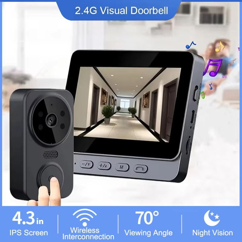 Smart Home Video Doorphone Ezviz - 4.3 بوصة واي فاي جرس باب