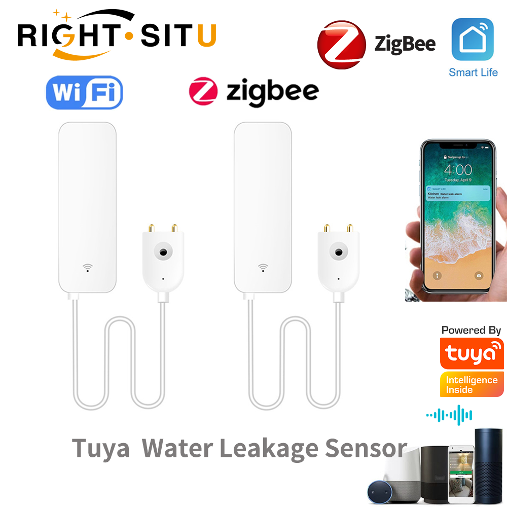 Smart Home Green - Tuya WiFi مستشعر تسرب المياه، كاشف