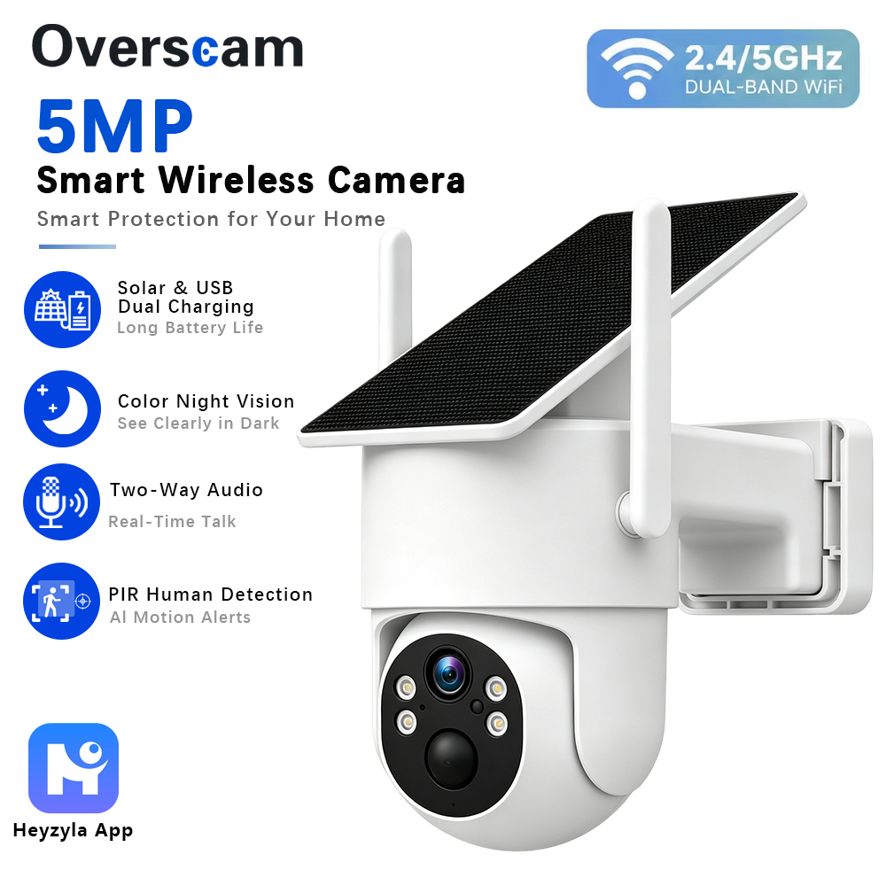 Smart Home Outdoor Camera - كاميرا PTZ تعمل بالطاقة الشمسية بدقة
