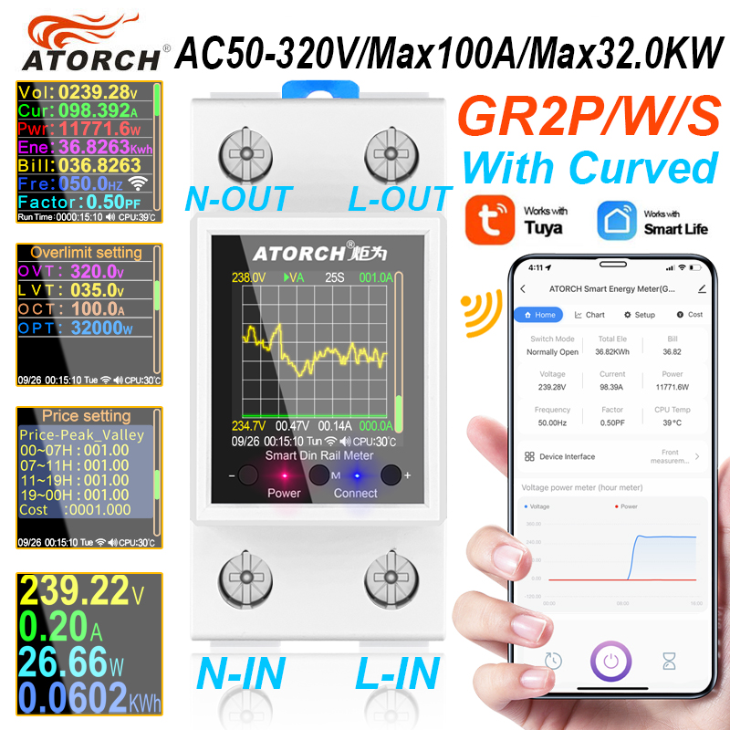 Smart Home Energy App - ‌ GR2PWS Tuya WiFi الذكية Din