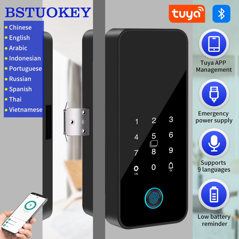 Smart Home Green - Tuya Smart Life قفل باب زجاجي