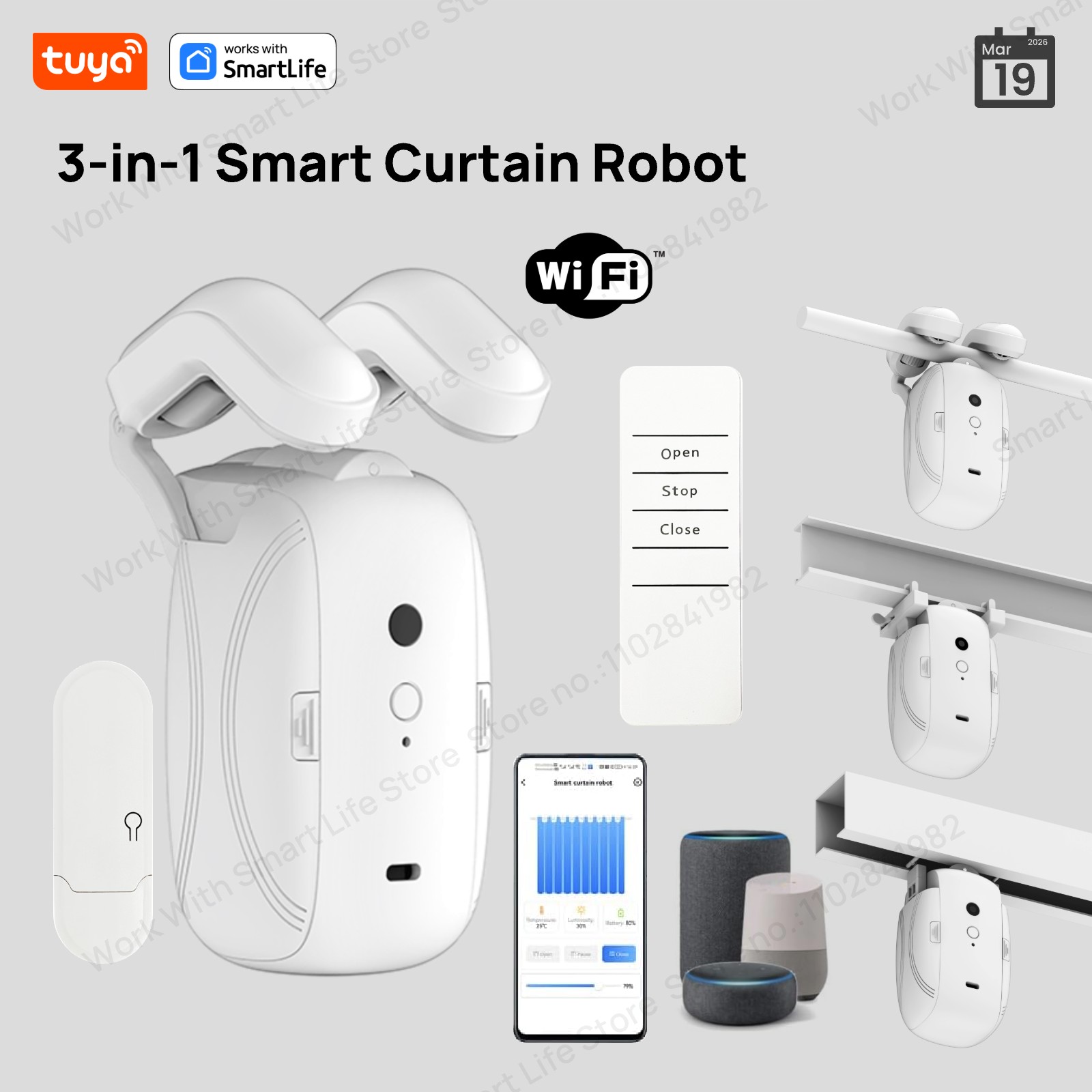Smart Home Website - روبوت ستائر ذكي من تويا يعمل