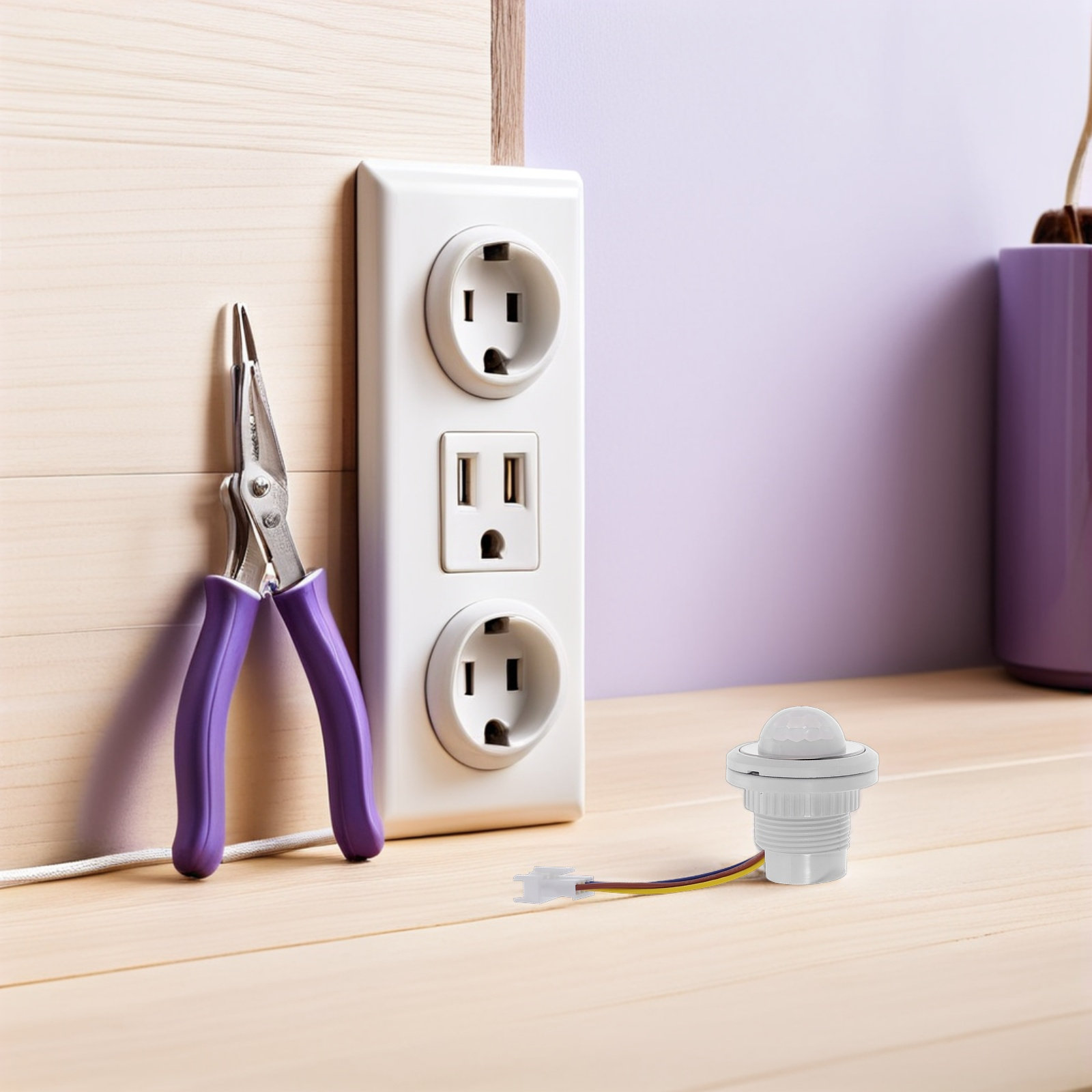 Pir Motion Sensor - مفتاح إضاءة ذكي بمستشعر حركة، وحدة