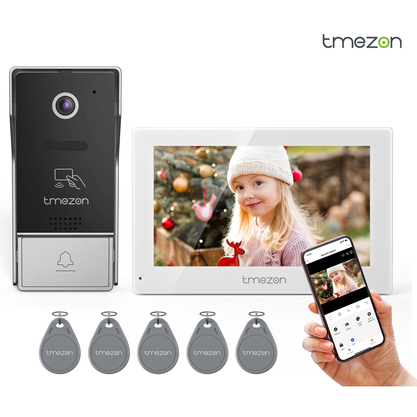 Smart Home Video Doorphone Ezviz - 7 بوصة Tuya 1080P لاسلكي واي