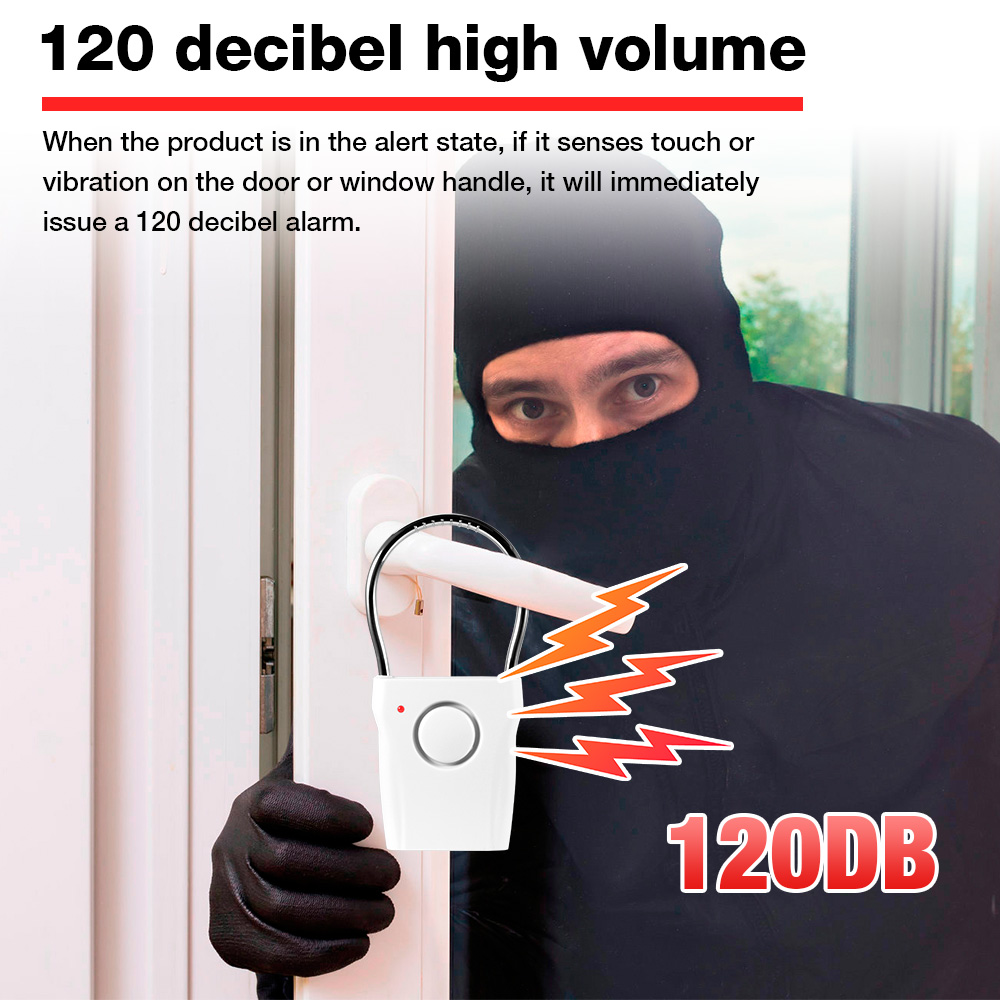 Door Window Sensor - إنذار بمقبض الباب 120 ديسيبل مع