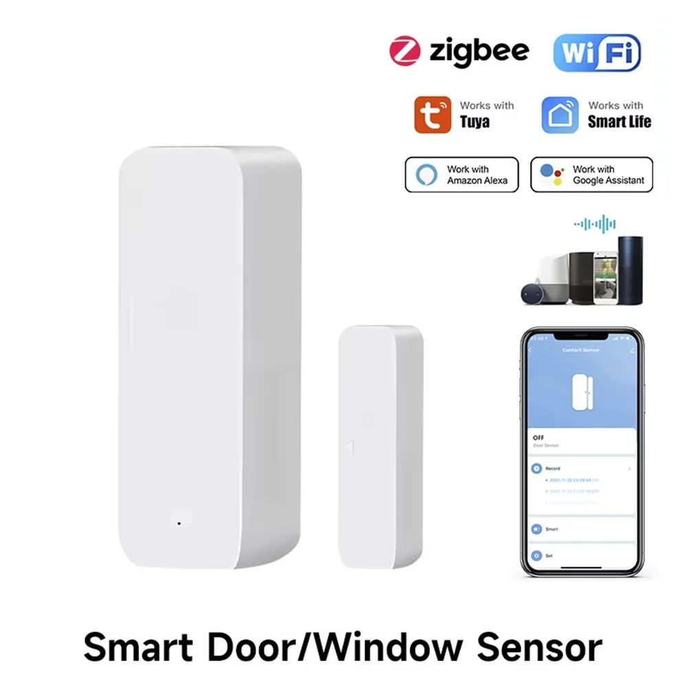 Door Window Sensor - Tuya Zigbee/WiFi مستشعر نافذة الباب المغناطيسي