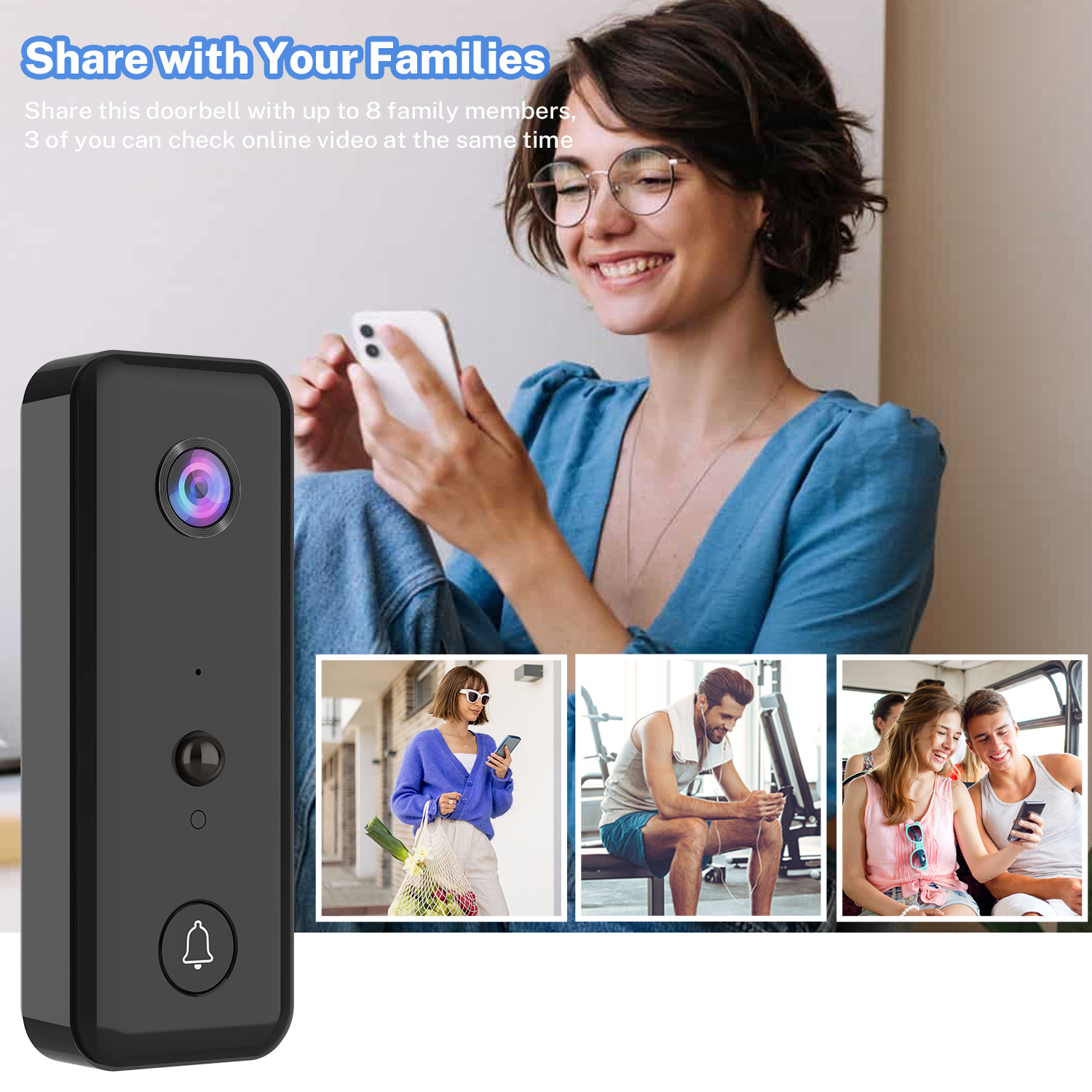 جرس باب ذكي بدقة 720 بكسل مع ت - مراجعة Wifi Doorbell Camera وسعره