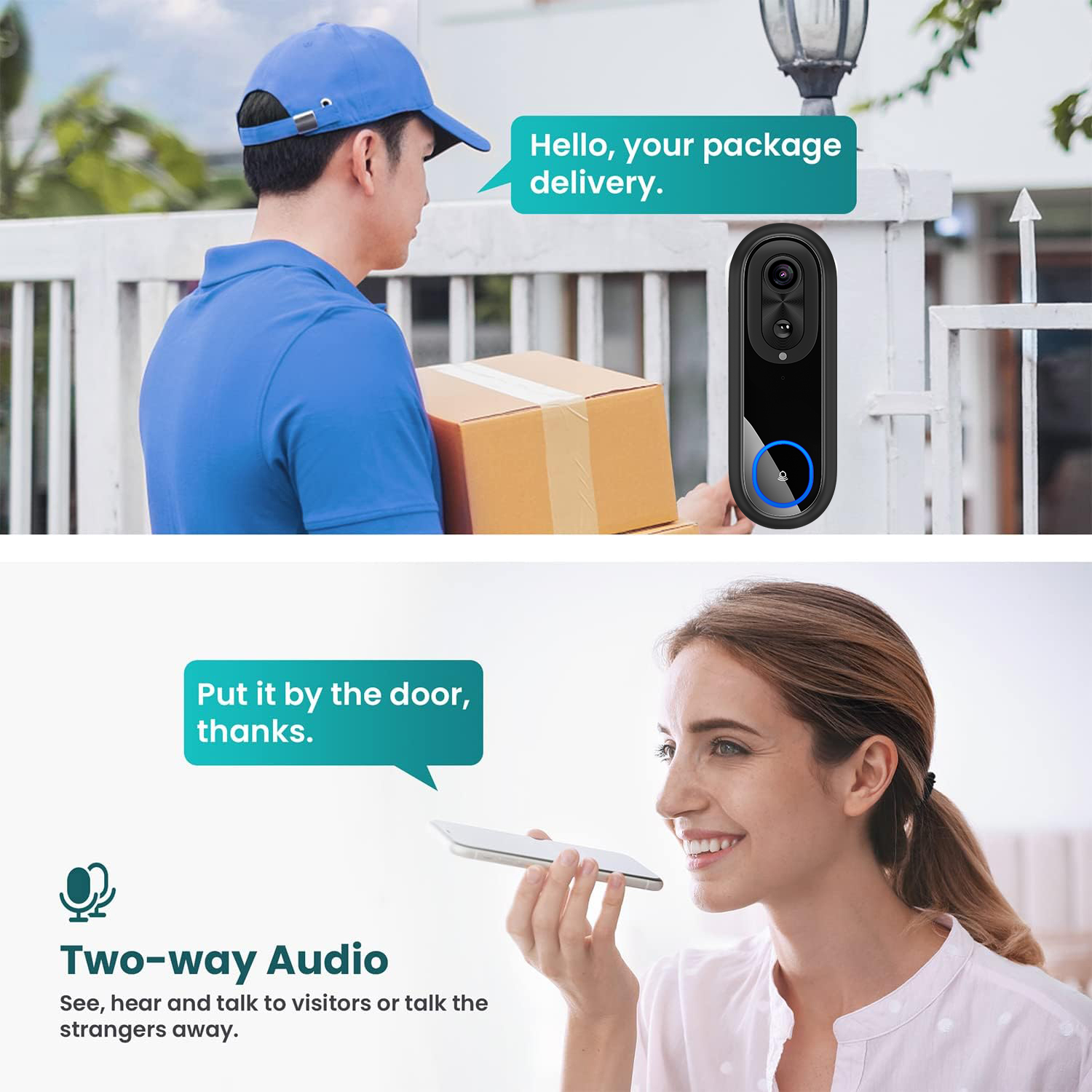 5G 2.4G واي فاي جرس باب يتضمن  - مراجعة Smart Home Video Doorbell وسعره
