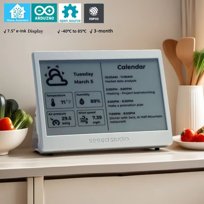 شاشة XIAO ESP32 ePaper مقاس 7. - مراجعة Smart Home Dashboard وسعره