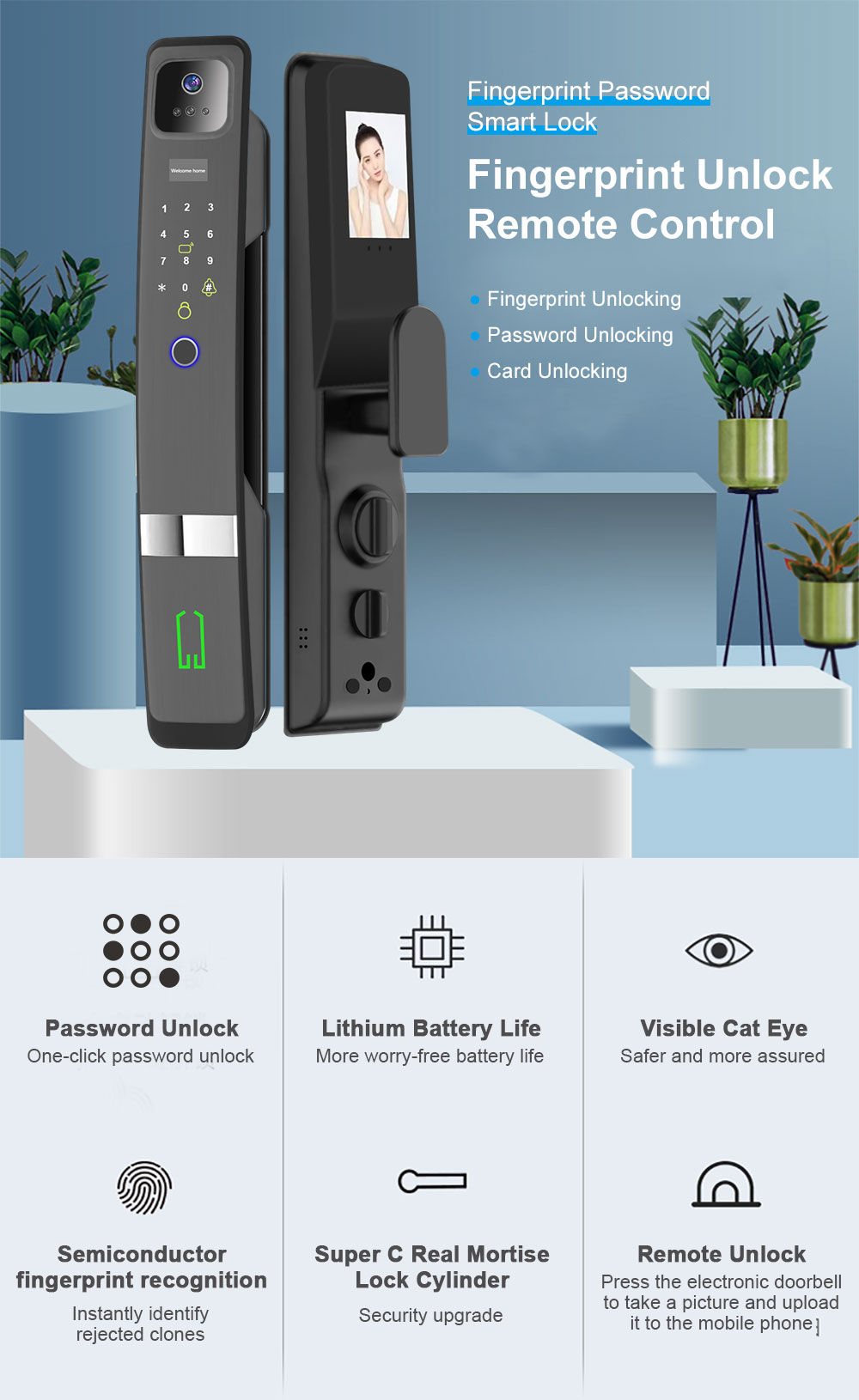 Tuya Wifi بصمة الإصبع ثلاثية ا - مراجعة Wifi Doorbell Camera وسعره