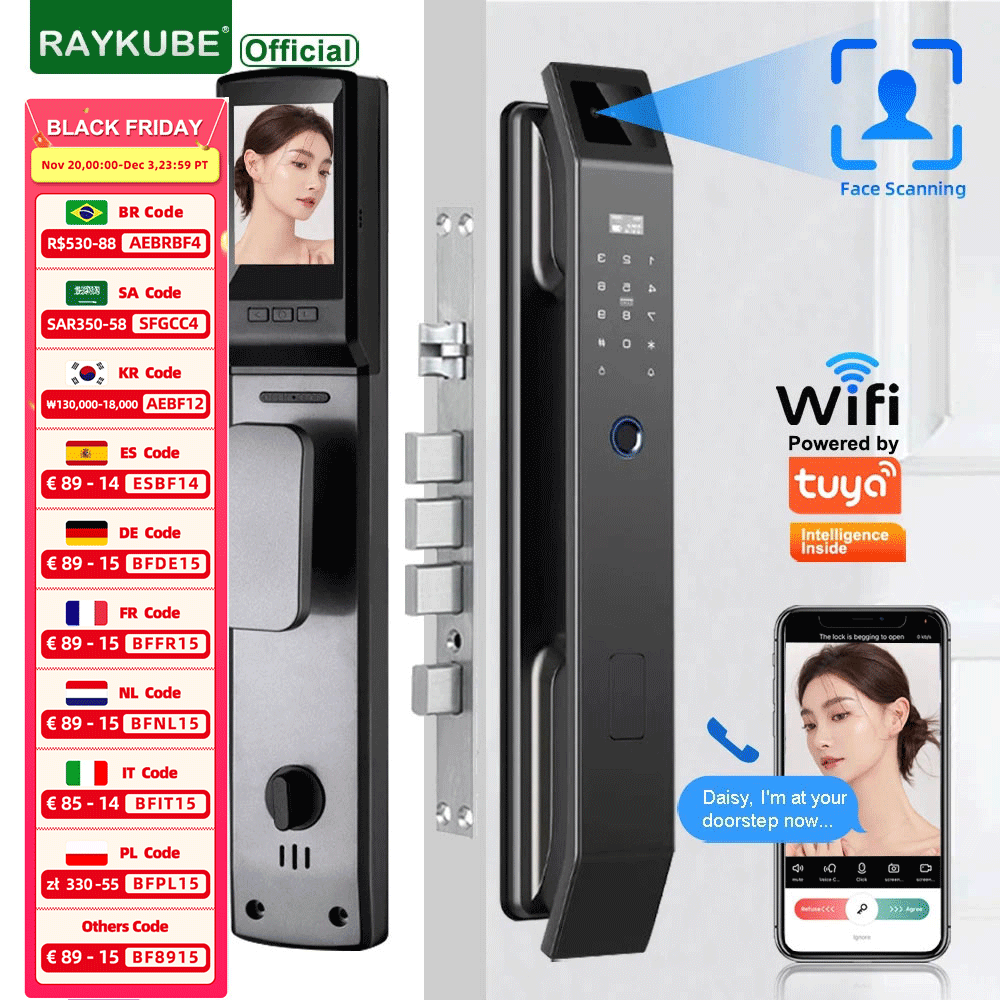 RAYKUBE DF14 Tuya WiFi ثلاثية  - مراجعة Wifi Doorbell Camera وسعره