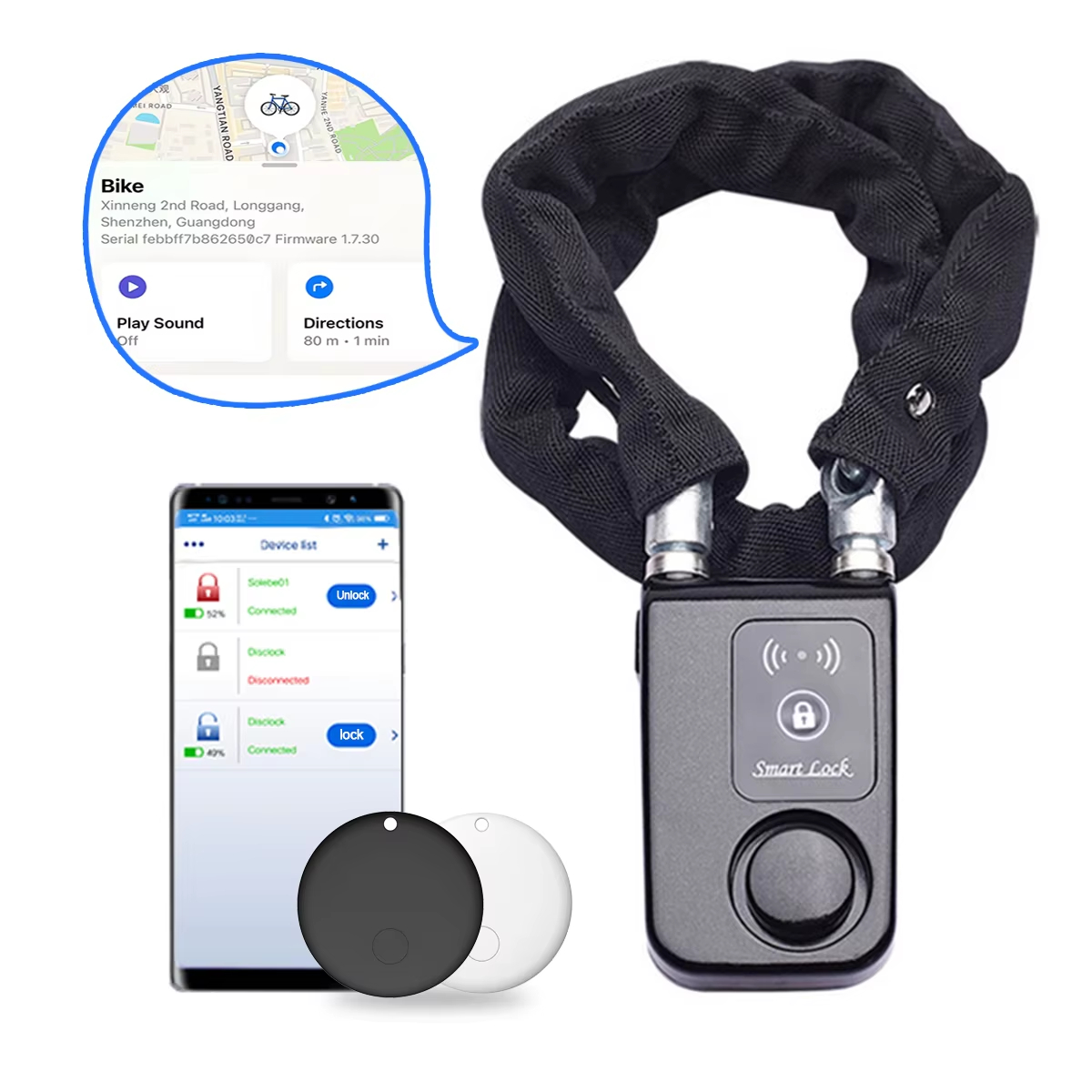 قفل سلسلة دراجة مع إنذار 110 د - مراجعة Smart Home Dashboard وسعره
