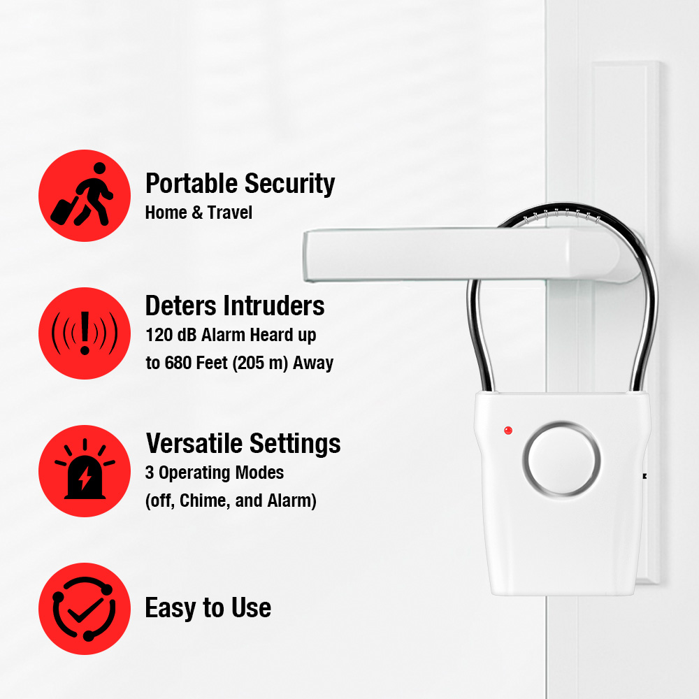 إنذار بمقبض الباب 120 ديسيبل م - مراجعة Door Window Sensor وسعره