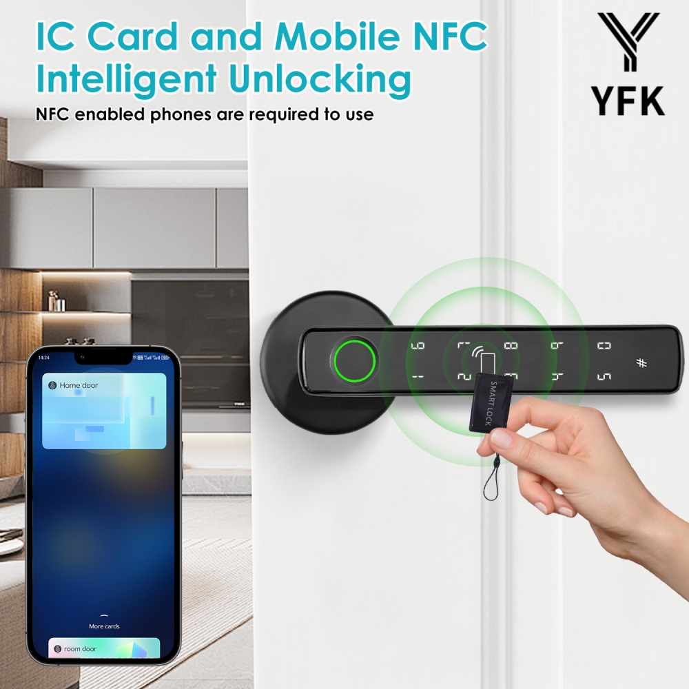 قفل ذكي YFK Tuya 5 في 1 للباب  - مراجعة Smart Home Green وسعره
