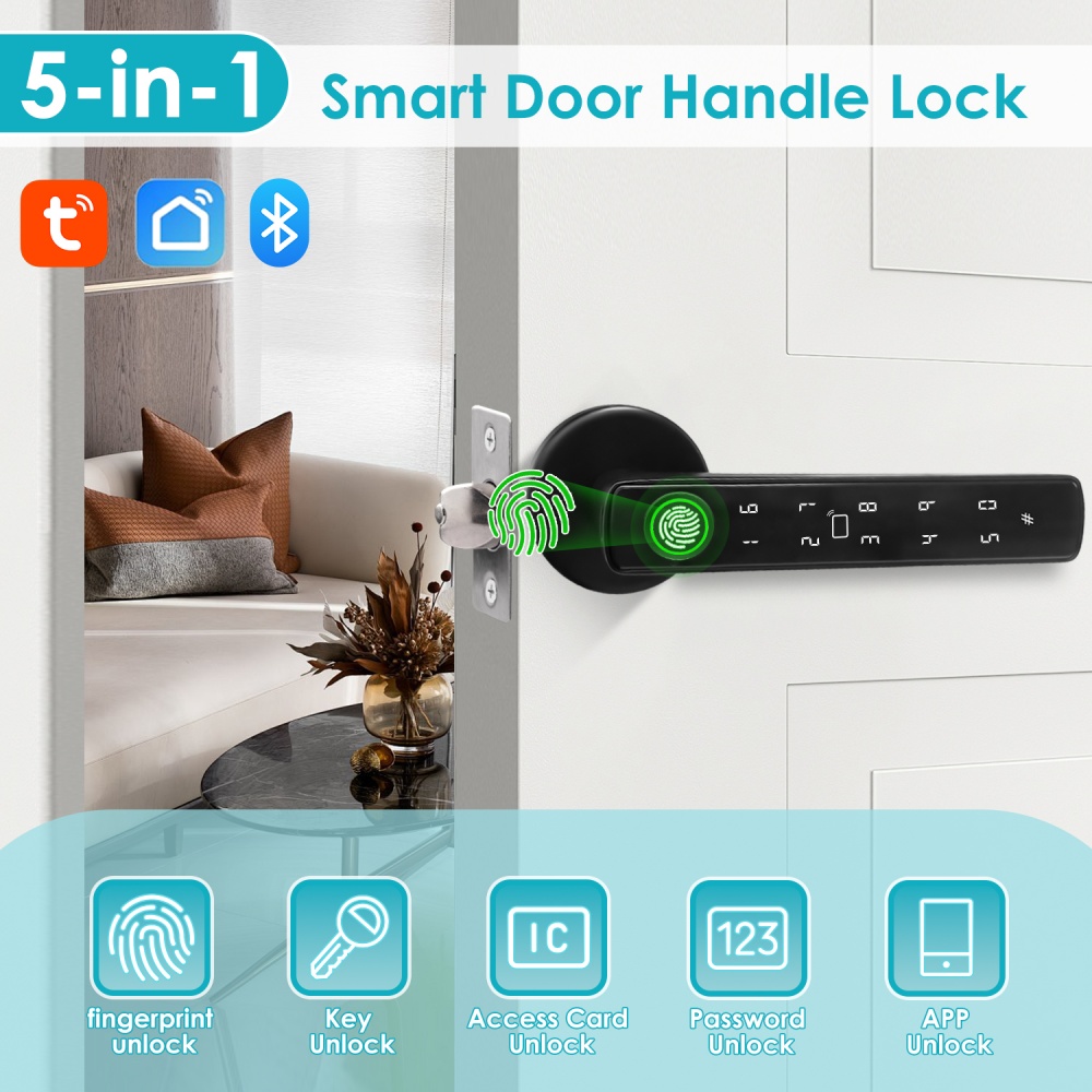 قفل ذكي YFK Tuya 5 في 1 للباب  - مراجعة Smart Home Green وسعره