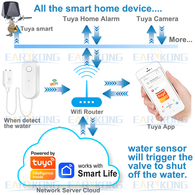Tuya WiFi مستشعر تسرب المياه ا - مراجعة Smart Home Green وسعره