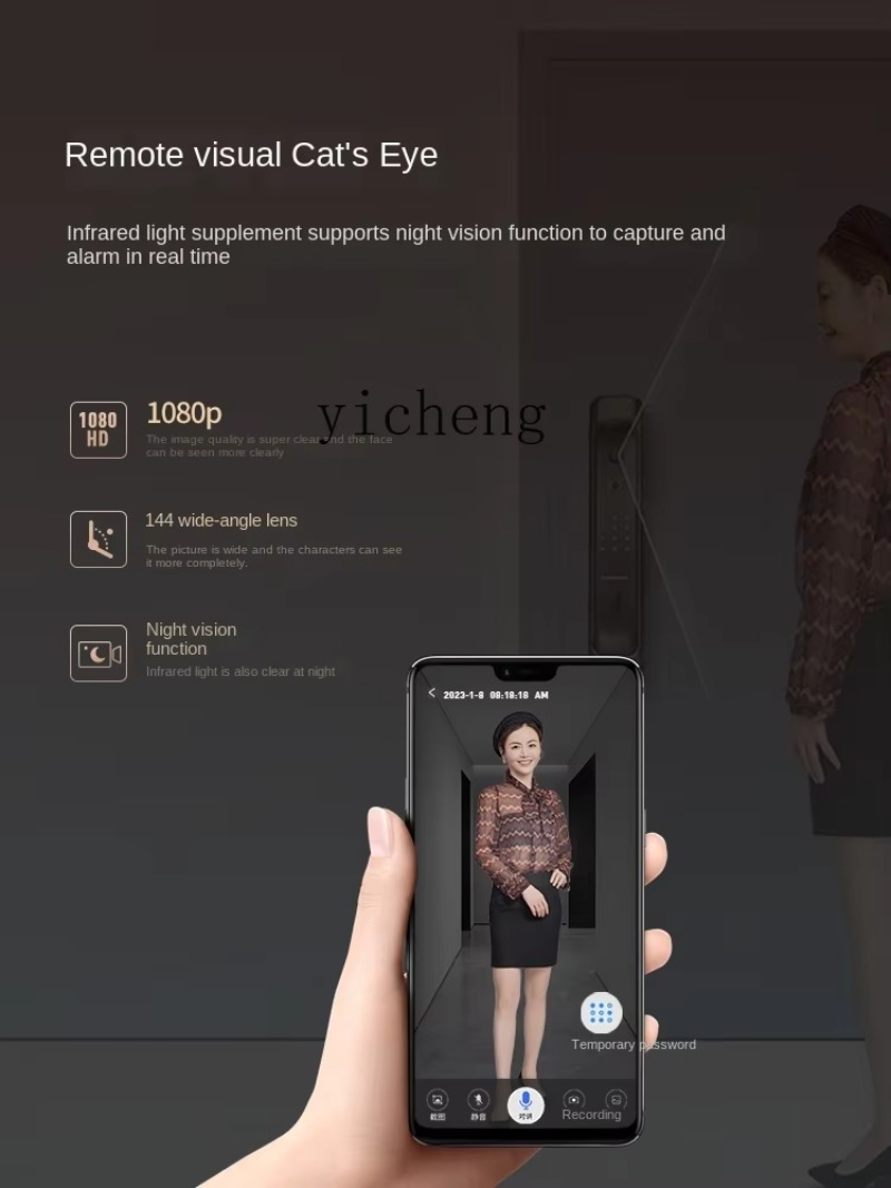 C19- قفل باب ذكي بتصميم عين ال - مراجعة Smart Door Lock وسعره